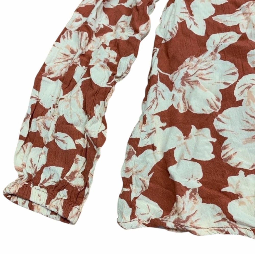 Billabong Sunset Floral Lattice Terracotta Rust Blouse 
Boho Coastal - Medium - Picture 7 of 11